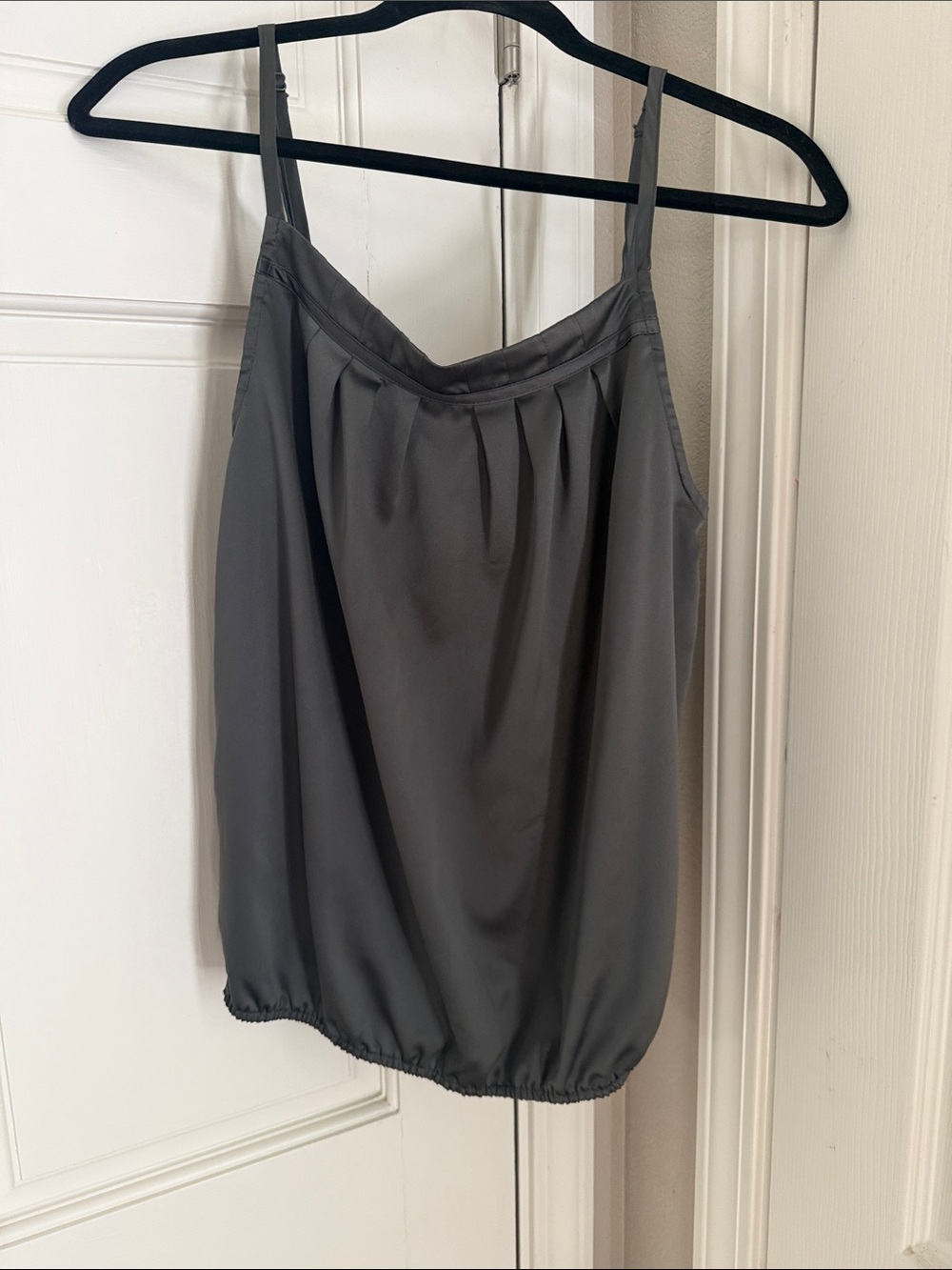 Old Navy Grey Pleated Satin Camisole